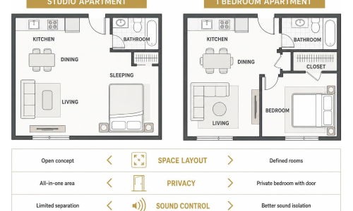 Studio vs 1 Bedroom Apartment Layout Comparison