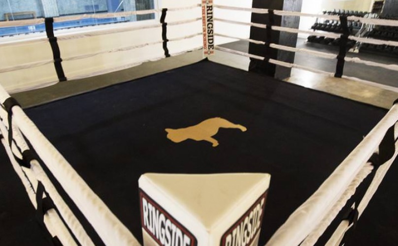 Boxing ring in the fitness center