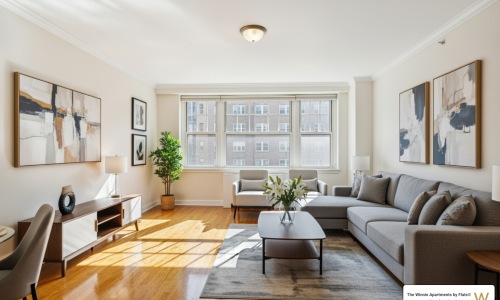 gleaming-wood-living-room - apartments with hardwood floors