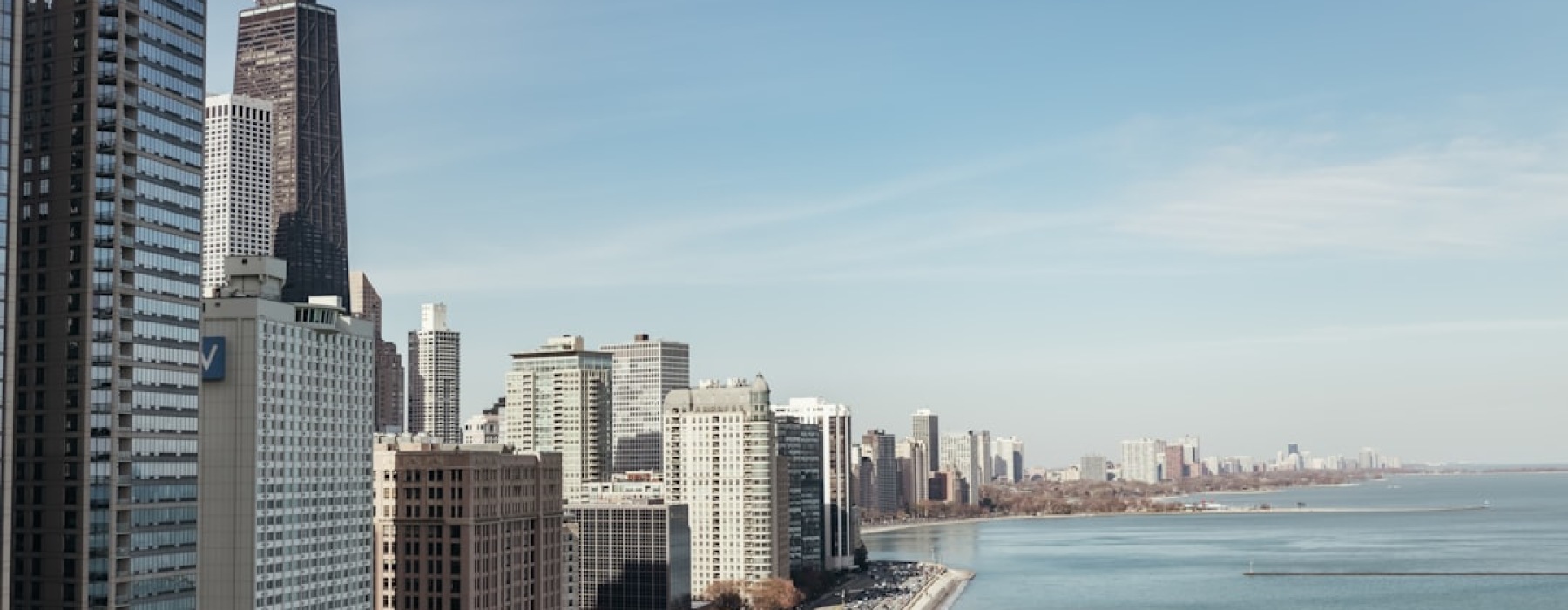 chicago skyline view from apartment window - city view