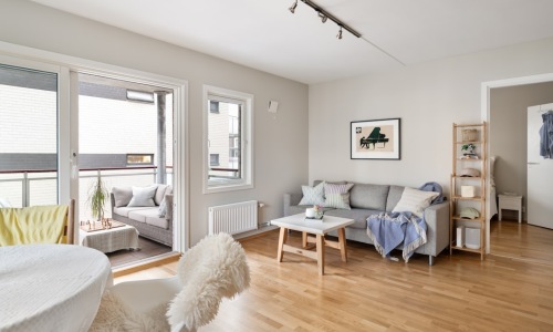 modern studio flat interior bright open plan living space